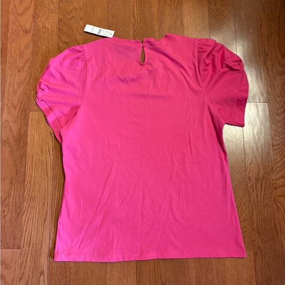 J. Crew Vibrant Pink Short Sleeve Top. Size medium. NWT - Picture 5 of 7